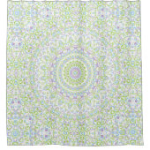 Fresh Spring Mandala in Green, Blue und Lavender Duschvorhang (Vorderseite)