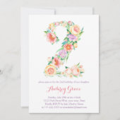 Fresh Spring Second Birthday Party Einladung Girl (Vorderseite)