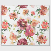 Fresh Spring Summer Floral Wedding Paper Geschenkpapier (Flach)