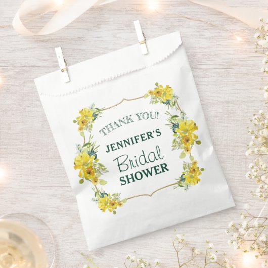 Fresh Spring Yellow Floral Brautparty Danke Geschenktütchen (Ausgeschnitten)