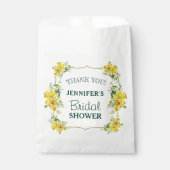 Fresh Spring Yellow Floral Brautparty Danke Geschenktütchen (Vorderseite)