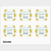 Fresh Spring Yellow Floral Brautparty Danke Quadratischer Aufkleber (Blatt)