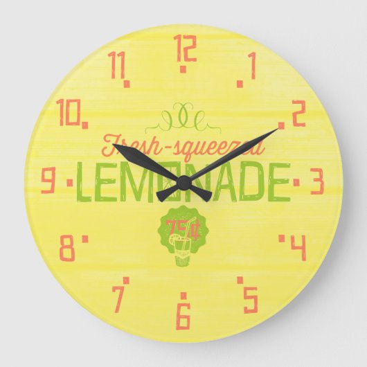 Fresh Squeeeeeeze Lemonade Große Wanduhr (Vorderseite)