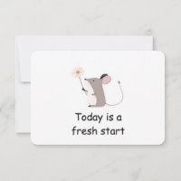 Fresh Start Mouse Woodland Animal Affirmation Card