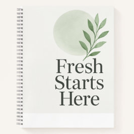 Fresh Starts Here Minimalist Wellness Notebook Notizblock