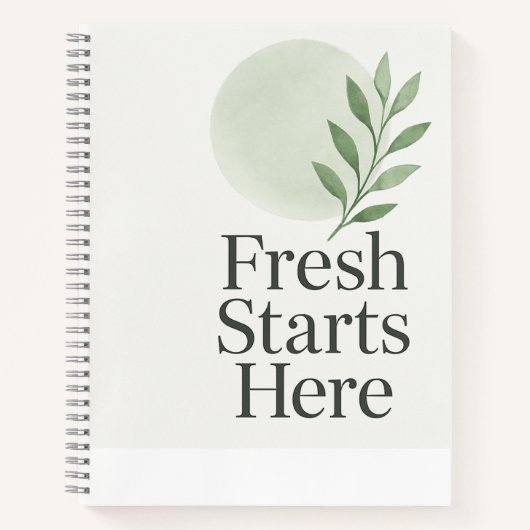 Fresh Starts Here Minimalist Wellness Notebook Notizblock (Vorderseite)