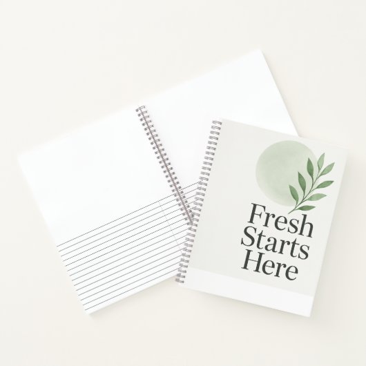 Fresh Starts Here Minimalist Wellness Notebook Notizblock (Innenseite)