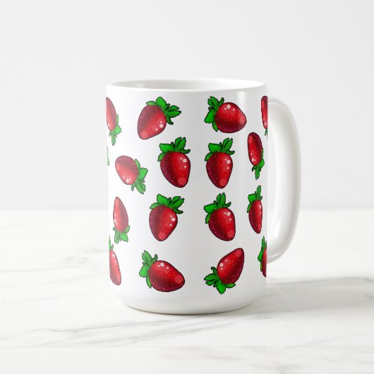 Fresh Strawberries Kaffeetasse (VorderseiteRechts)