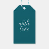 Fresh Strawberry and Lemon Pattern Blue Geschenkanhänger (Rückseite)