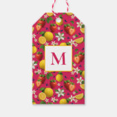 Fresh Strawberry and Lemon Pattern Geschenkanhänger (Vorderseite)