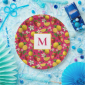 Fresh Strawberry and Lemon Pattern Pappteller (Party)