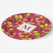 Fresh Strawberry and Lemon Pattern Pappteller (Schrägansicht)