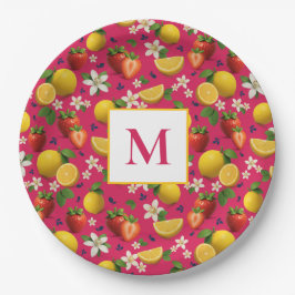 Fresh Strawberry and Lemon Pattern Pappteller