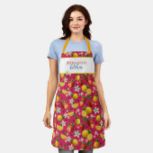 Fresh Strawberry and Lemon Pattern Schürze (Getragen)