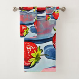 Fresh Strawberry Bowl Badhandtuch Set