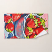 Fresh Strawberry Bowl Badhandtuch Set (Handtuch)