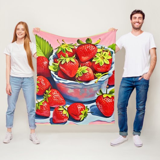 Fresh Strawberry Bowl Fleecedecke (Beispiel)
