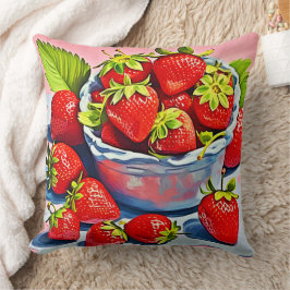 Fresh Strawberry Bowl Kissen