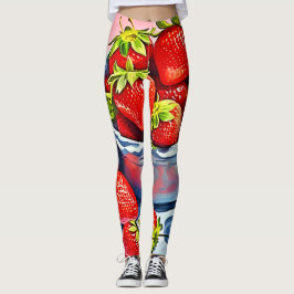 Fresh Strawberry Bowl Leggings