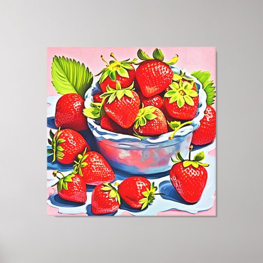 Fresh Strawberry Bowl Leinwanddruck (Vorderseite)