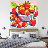 Fresh Strawberry Bowl Leinwanddruck (Insitu (Schlafzimmer))