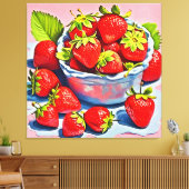 Fresh Strawberry Bowl Leinwanddruck (Insitu (Wohnzimmer))