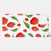 Fresh Strawberry Leaf Pattern iPhone Case (Rückseite (Horizontal))