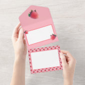 Fresh Strawberry Pattern All In One Einladung (Abreißtisch)