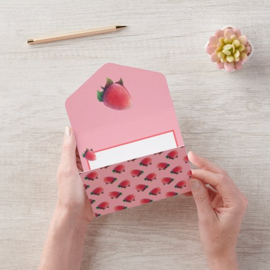 Fresh Strawberry Pattern All In One Einladung (Video)
