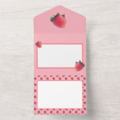 Fresh Strawberry Pattern All In One Einladung (Innen)
