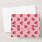 Fresh Strawberry Pattern All In One Einladung (Rückseite)