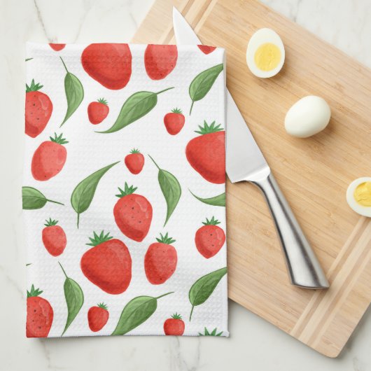 Fresh Strawberry Pattern Kitchen Towel Geschirrtuch (Viertel Falte)