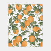 Fresh Summer Citrus Orangen Grüne Fleecedecke (Vorderseite)