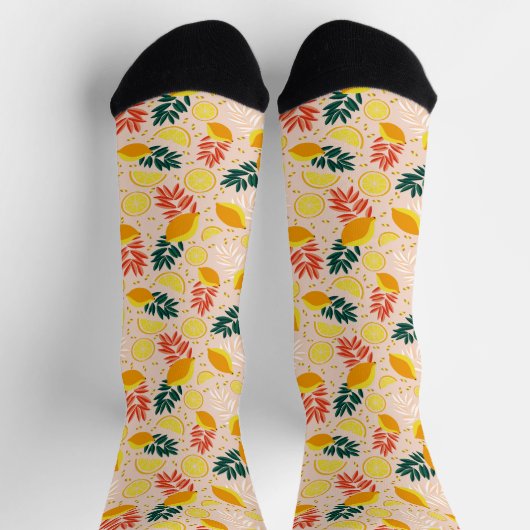 Fresh Summer Gold Lemon Frucht Socken (Oben)