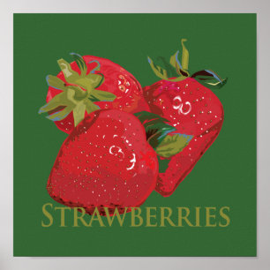 Fresh Summer Strawberries Poster