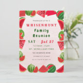 Fresh Summer Watermelons QR Code Family Wiedersehe Einladung (Stehend Vorderseite)