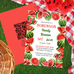 Fresh Summer Watermelons QR Code Family Wiedersehe Einladung