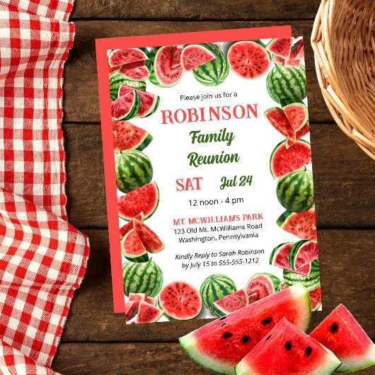 Fresh Summer Watermelons QR Code Family Wiedersehe Einladung
