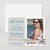 Fresh Sweet 16 Foto Geburtstagsparty Einladung (Vorne/Hinten)