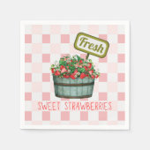 Fresh Sweet Strawberries Paper Napkins Serviette (Vorderseite)