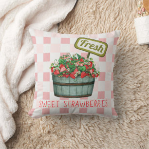 Fresh Sweet Strawberries Throw Kissen