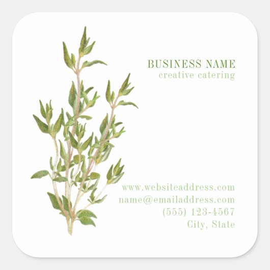 FRESH THYME Biz ID Large Square Stickers (Vorderseite)