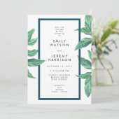 Fresh Tropical Island Beach Hochzeit Einladung (Stehend Vorderseite)