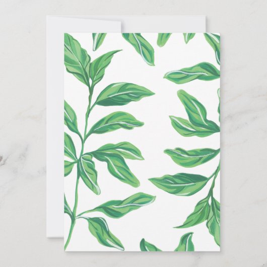 Fresh Tropical Island Beach Hochzeit Einladung (Rückseite)