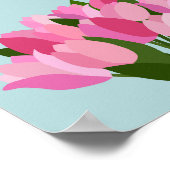 Fresh Tulips Pastell Soft Blue Poster (Ecke)