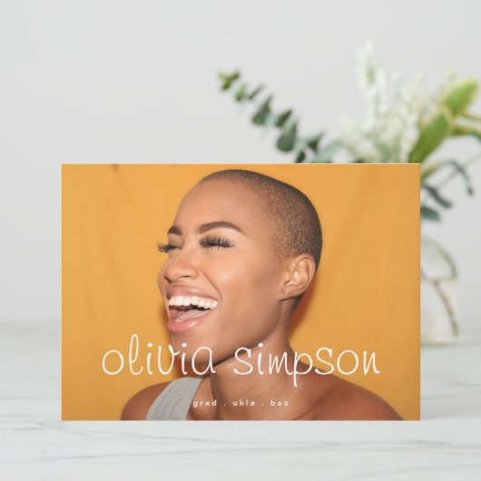 Fresh und Bold Script Grad Graduate Two Foto Ankündigung (Stehend Vorderseite)