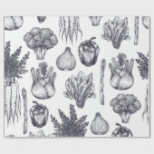 Fresh vegetables seamless pattern. Broccoli, carro Geschenkpapier (Flach)