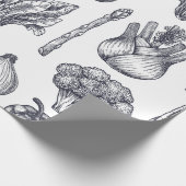 Fresh vegetables seamless pattern. Broccoli, carro Geschenkpapier (Ecke)