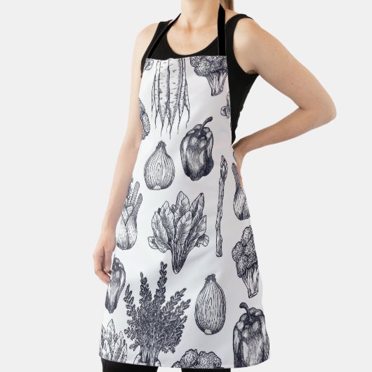 Fresh vegetables seamless pattern. Broccoli, carro Schürze (InSitu)