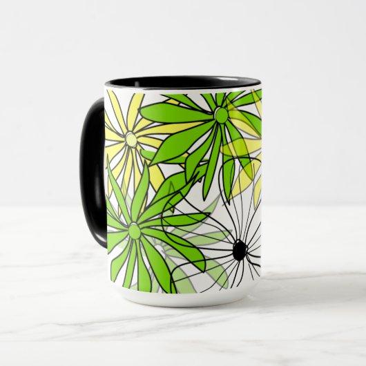 Fresh Vibes: Farbenfroher Blumencoffee Cup Tasse (Vorderseite Links)